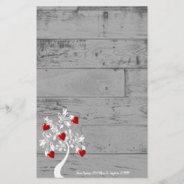 Personalisierte Stationerie Red Valentine Hearts T Briefpapier