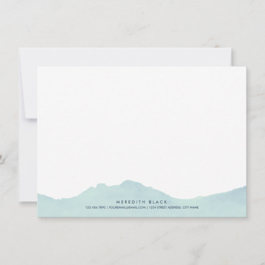 Personalisierte Stationery-Flachkarten für Gebirgs Mitteilungskarte (Vorderseite)