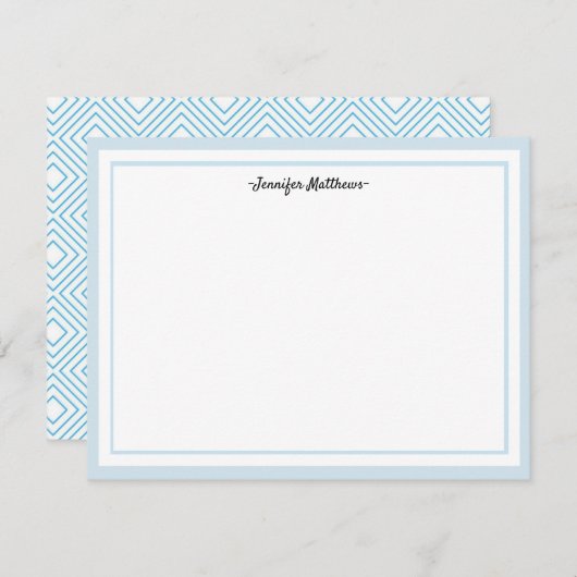 Personalisierte Stationierflachkarte | blau Feiertagskarte (Vorne/Hinten)