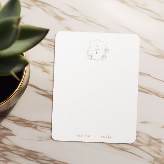 Personalisierte Stationierung aus Gold, botanisch Mitteilungskarte