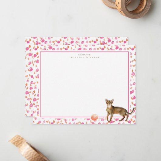 Personalisierte Stationierung der Abyssinian Cat Mitteilungskarte (Vorderseite/Rückseite Beispiel)