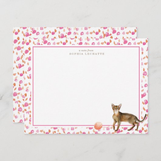 Personalisierte Stationierung der Abyssinian Cat Mitteilungskarte (Vorne/Hinten)