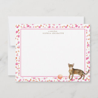 Personalisierte Stationierung der Abyssinian Cat Mitteilungskarte