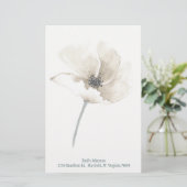 Personalisierte Stationierung der weißen Blume Briefpapier (Stehend Vorderseite)