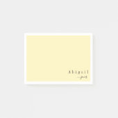 personalisierte Stationierung mit gelber Schrift Post-it Klebezettel (Vorderseite)