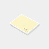 personalisierte Stationierung mit gelber Schrift Post-it Klebezettel (angewinkelt)