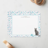 Personalisierte Stationierung von Blue Russian Cat Mitteilungskarte (Vorderseite/Rückseite Beispiel)