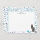 Personalisierte Stationierung von Blue Russian Cat Mitteilungskarte (Vorne/Hinten)