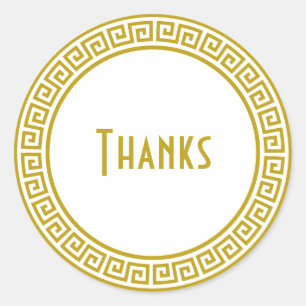 Personalisierte Stationierung von Gold, griechisch Runder Aufkleber