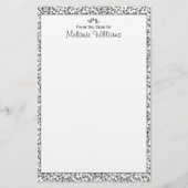 Personalisierte Stationierung von Schwarz-Weiß-Blü Briefpapier (Vorderseite)