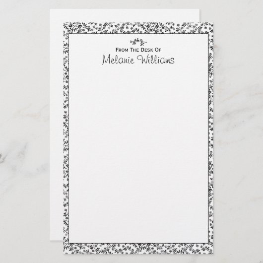 Personalisierte Stationierung von Schwarz-Weiß-Blü Briefpapier (Vorne/Hinten)