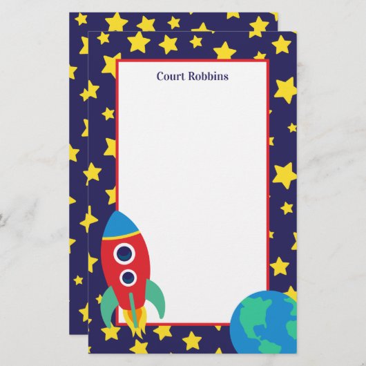 Personalisierte Stationierung von Space Rocket (Vorne/Hinten)