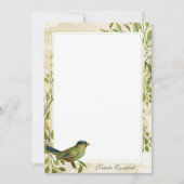 Personalisierte Stationierung von Vogel und Foliag Dankeskarte (Vorderseite)