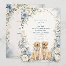 Personalisierte Staubblaue Golden Retriever Hochze