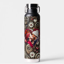 Personalisierte Steampunk-Herzen, Blume und Gears