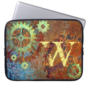Personalisierte Steampunk-Rostige Zahnräder Laptopschutzhülle