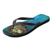 Personalisierte Steampunk-Rusty Gears Badesandalen (Schrägansicht)