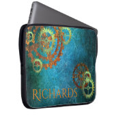 Personalisierte Steampunk-Rusty Gears Laptopschutzhülle (Vorne Rechts)