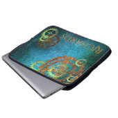 Personalisierte Steampunk-Rusty Gears Laptopschutzhülle (Vorne Knopf)