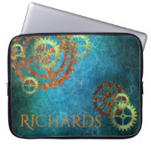Personalisierte Steampunk-Rusty Gears Laptopschutzhülle (Vorderseite)