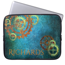 Personalisierte Steampunk-Rusty Gears Laptopschutzhülle