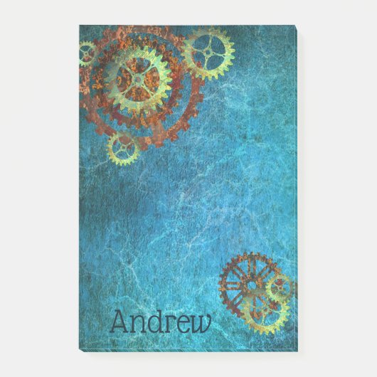 Personalisierte Steampunk-Rusty Gears Post-It-Note Post-it Klebezettel (Vorderseite)