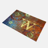 Personalisierte Steampunk-Uhrwerk Fußmatte (Schrägansicht)