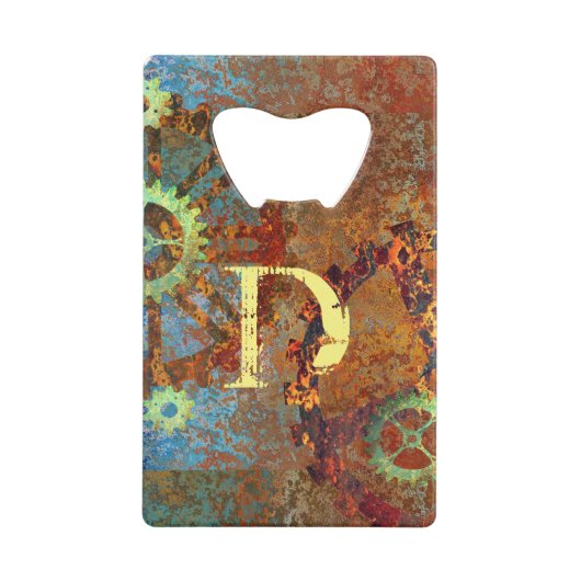 Personalisierte Steampunk-Uhrwerk Geldbeutel Flaschenöffner (Vorderseite)