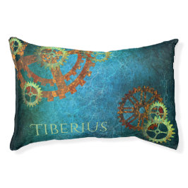 Personalisierte Steampunk-Uhrwerk Haustierbett