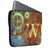Personalisierte Steampunk-Uhrwerk Laptopschutzhülle (Vorne Rechts)