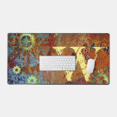 Personalisierte Steampunk-Uhrwerk Schreibtischunterlage (Tastatur & Maus)