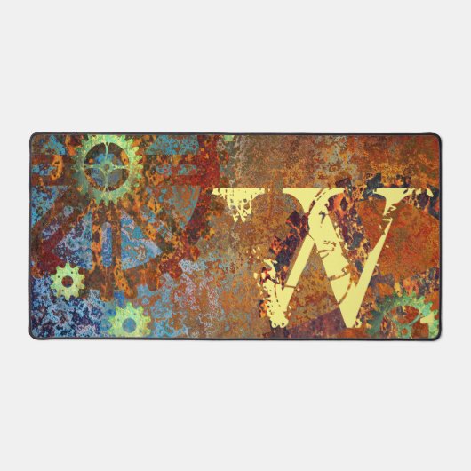 Personalisierte Steampunk-Uhrwerk Schreibtischunterlage (Vorderseite)