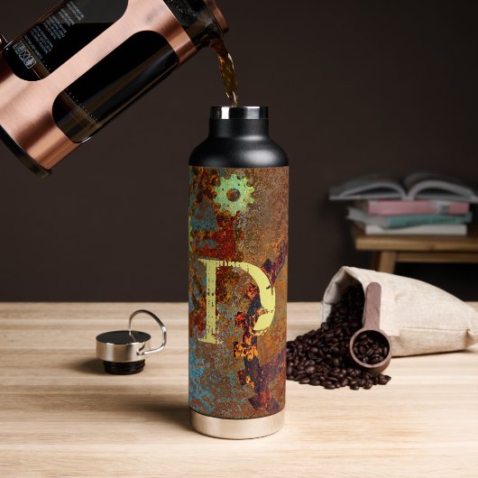 Personalisierte Steampunk-Uhrwerk Trinkflasche (Kaffee)