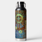 Personalisierte Steampunk-Uhrwerk Trinkflasche (Vorderseite)