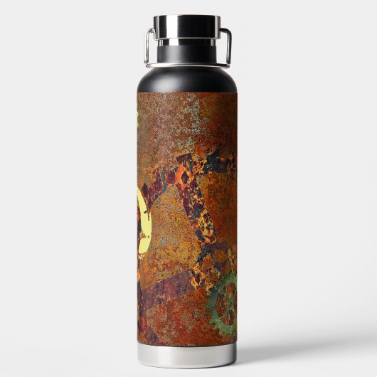 Personalisierte Steampunk-Uhrwerk Trinkflasche (Rückseite)
