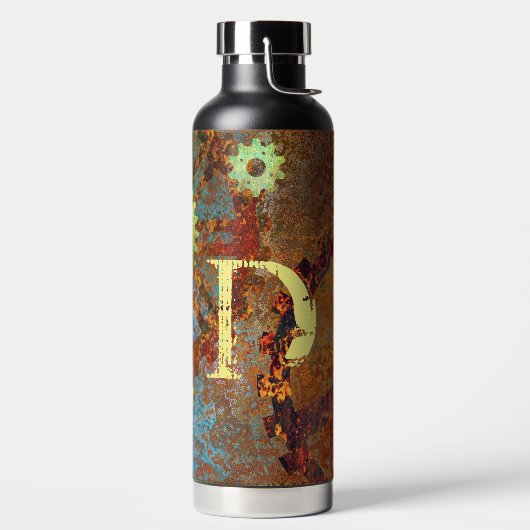 Personalisierte Steampunk-Uhrwerk Trinkflasche (links)