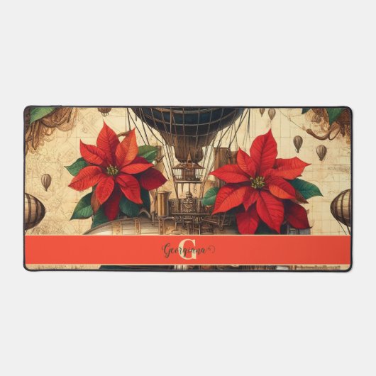 Personalisierte Steampunkfluggesellschaft mit Poin Schreibtischunterlage (Vorderseite)