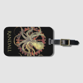 Personalisierte Steampunkotopus und rostfreie Uhre Gepäckanhänger