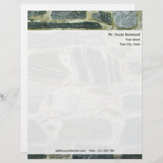 Personalisierte Steinmauer mit Rücksendeadresse Briefbogen (Vorne/Hinten)