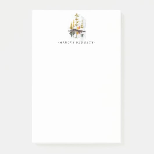 Personalisierte Stelle | Rustikale Herbstkiefern Post-it Klebezettel (Vorderseite)