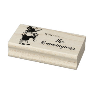 Personalisierte Stempel Lavendel Hibiskus auf Weiß