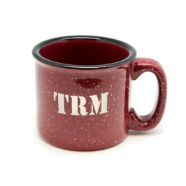 Personalisierte Stencil Monogram Campfire-Tasse 