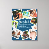 Personalisierte Stepdad Definition 9 Foto Blau Leinwanddruck (Vorderseite)