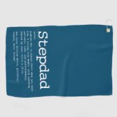 Personalisierte Stepdad Definition Modernes Blau Golfhandtuch (Horizontal)