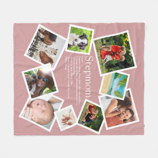 Personalisierte Stepmutter Definition 9 Foto Rosa Fleecedecke (Vorderseite (Horizontal))