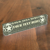 Personalisierte Stern-Schablone-Vintage Namensplakette (Seite)