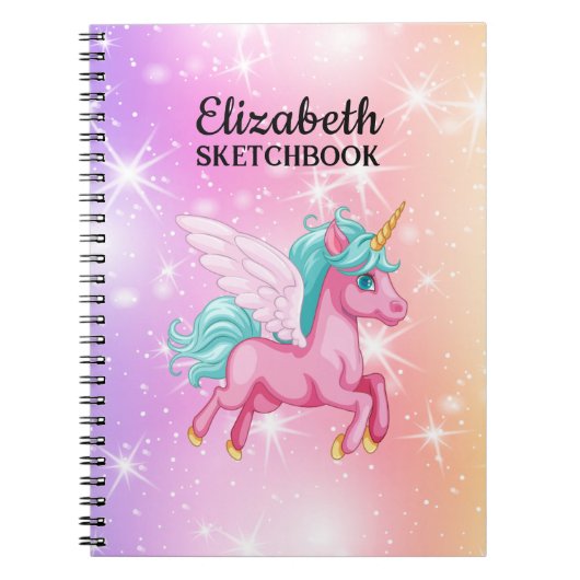 Personalisierte Sterne Sketchbook Notizblock (Vorderseite)