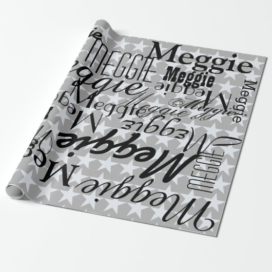 Personalisierte Sterne und Namen Geschenkpapier (Ungerollt)