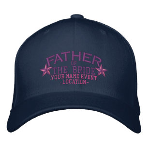 Personalisierte Sterne Vater der Braut in Rosa Bestickte Kappe