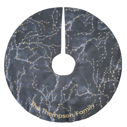 Personalisierte Sternen Formen Schwarzes Weihnacht Polyester Weihnachtsbaumdecke (Vorderseite)